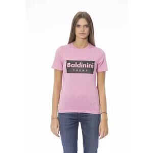 Baldinini Trend Chic Pink Cotton Crew Neck Tee/L/Pink NWT